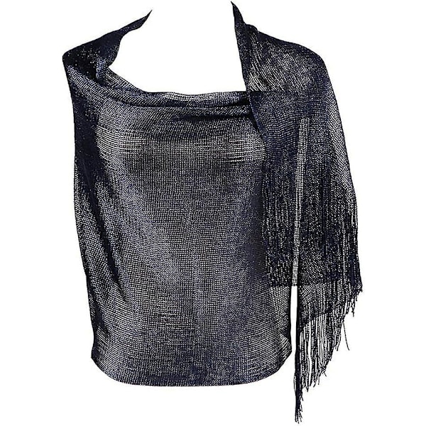 Kvinnors Aftonklänning Wrap Stole Sjal Elegant För Bröllop, Fester, Brudtärna, Bal Sjal  Pompong Sjal Silver Mörkblå