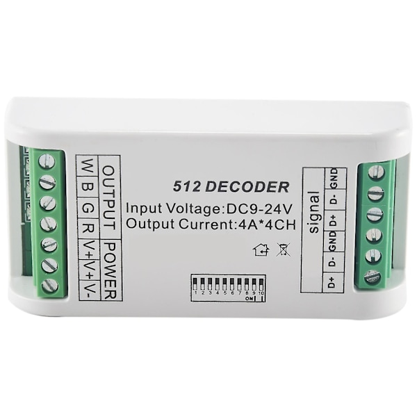 Mini 4-kanals DMX RGBW-dekoder 16A RGB RGBW Strip Controller DMX 512 Dimmer Driver til lys DC9-