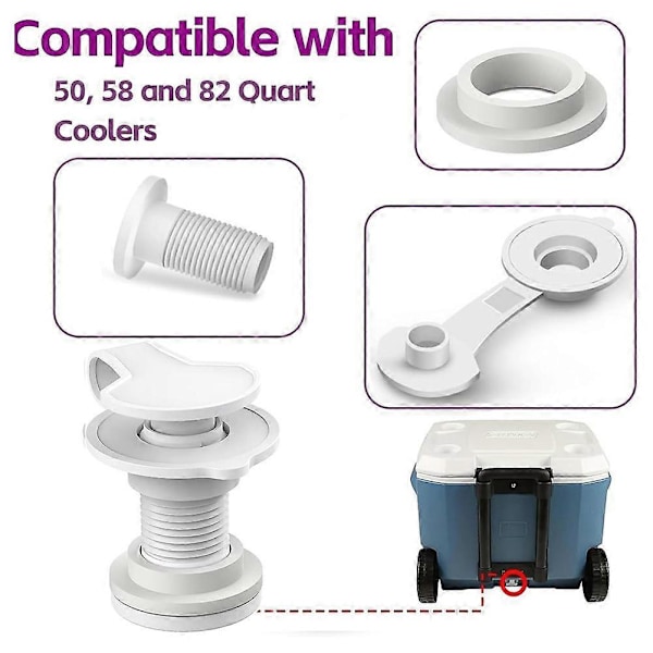 2-pack Kylbox Avtappningsplugg Ersättning för Coleman Kylboxar, Skaftlängd Kylbox Avtappningsplugg