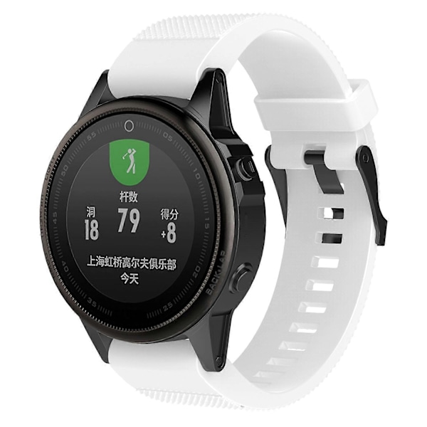 Til Garmin Fenix5 (22mm) Silikone Urrem (Hvid)