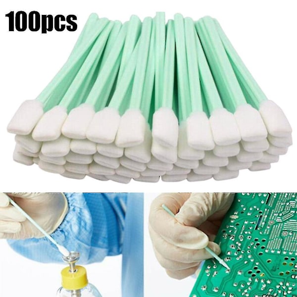 100pcs/set Cleaning Swabs Foam Tip Sponge Stick For Inkjet Printer Optical Equipment