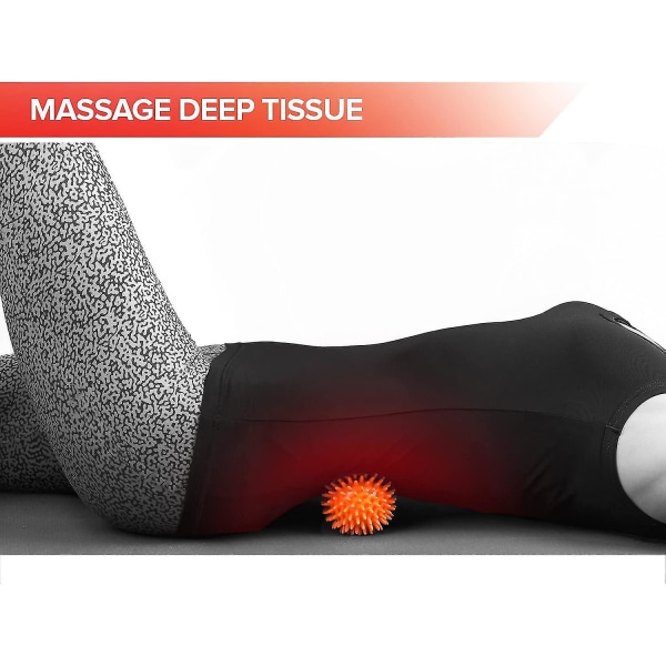 Spikiga massagebollar för fot, rygg, muskler - 3 mjuka till fasta massagerullar för plantar fasciit, triggerpunktsbehandling, träning, yoga, Dee