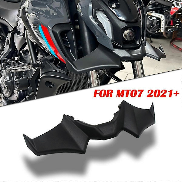 Motorsykkel Sport Downforce Front Spoilere Aerodynamisk Vingdeflektor For Sp 2021-2023 Mt07 Svart