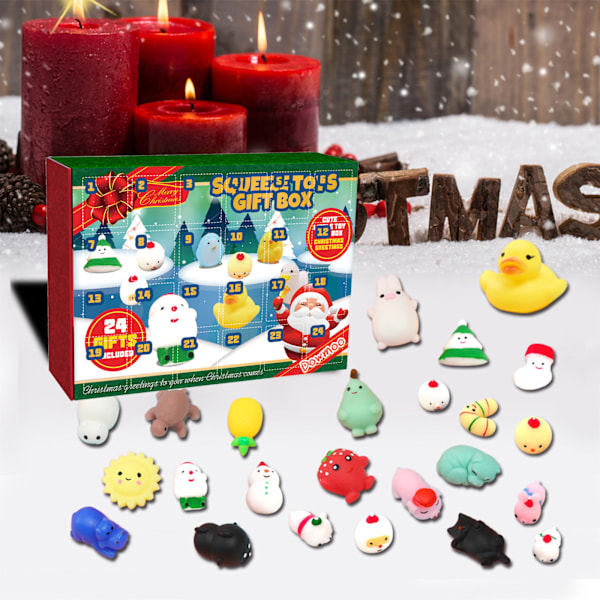 Christmas Advent Calendar 24-day countdown 24-grid blind box squeeze music decompression venting cartoon toys