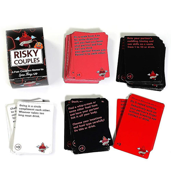 Risky Couples - 150 Spiselige Utfordringer & Spørsmål For Jul Halloween Thanksgiving Gaver Til Din Partner Valentinsdag Gaver Kortspill Brettspill