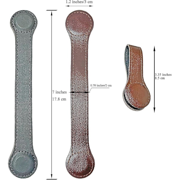 3-pakks lærhåndkleklips Magnetiske badehåndkleklips Håndklekroker med magneter for håndkletenger og stativer, kjøkken- og badtilbehør