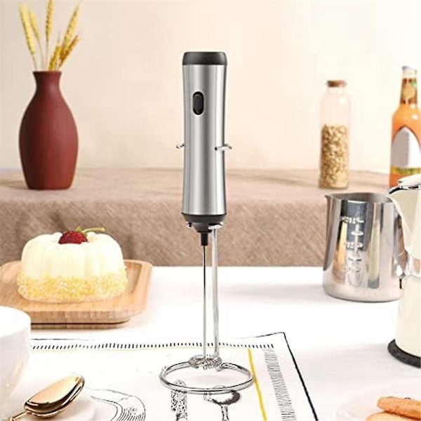 Melkeskummer Håndholdt, Elektrisk Melkeskummer, USB Ladbar Melkeskummer, Mini Melkeskummer Med Stativ, Kjøkkengave Håndholdt Melkeskummer