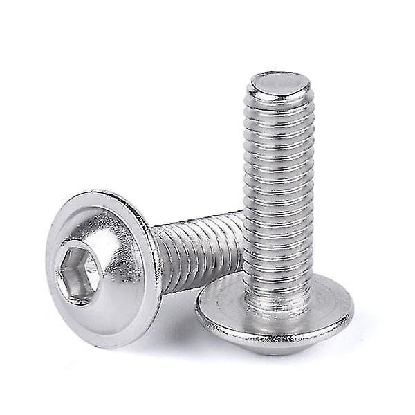 100 kpl, 304 ruostumattomasta teräksestä valmistettuja painonappipäisiä kuusiokoloavaimia, M6*16mm