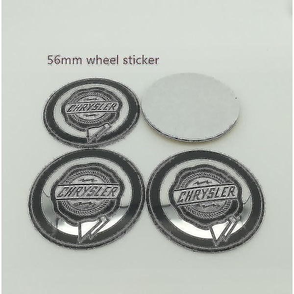 4pcs 54mm 56mm 60mm 64mm Chrysler 300c Car Wheel Center Cover Hub Cap Resin Badge Emblem Sticker Decal Styling Accessories,56mm Black Sticker