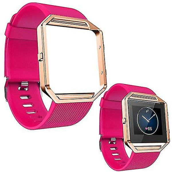 Pehmeä silikoninen ranneke Fitbit Blaze -älykellolle, urheilullinen hihna ruusukultakehyksellä