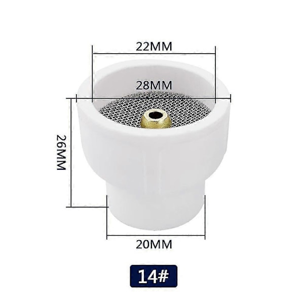 10 12 14 16 24 Vit Keramisk Munstycke Alumina Kopp För Wp9/20/17/18/26 Tig Svetsbrännare 10 Keramisk Vit Tig Svetskopp