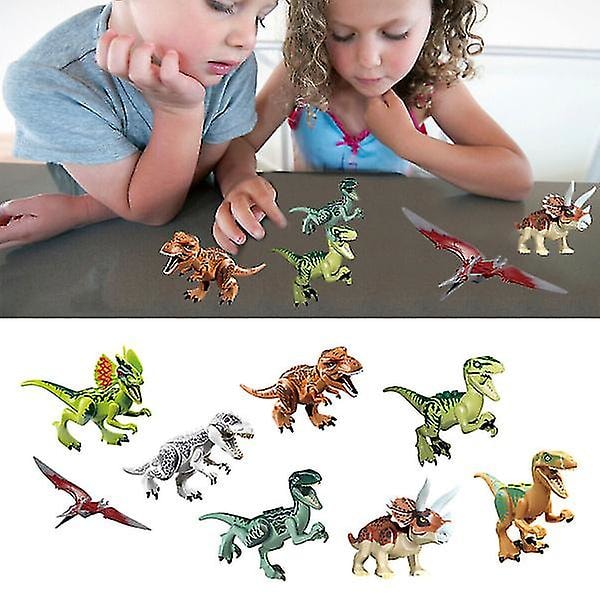 8x Jurassic World Dinosaurer T-rax Figurer Byggelegetøj Blokke Bedste Børnegave Multifarvet