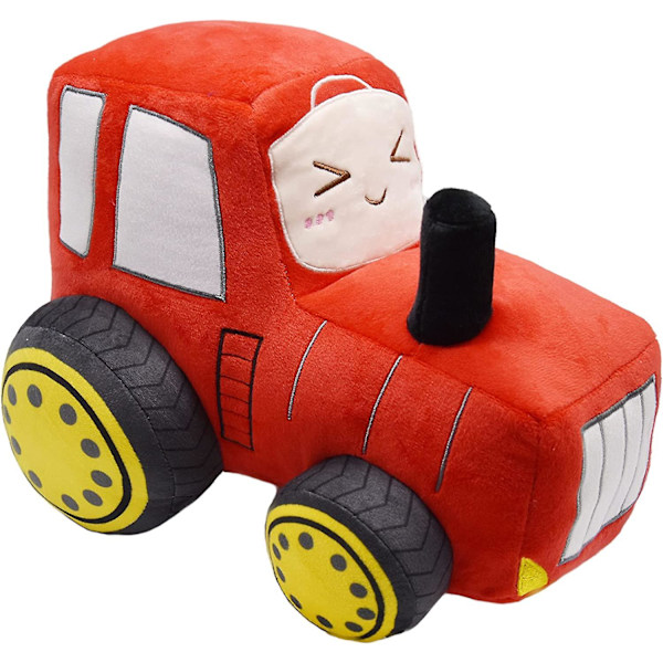 Blød Pludset Traktor Fyldt Lastbil Legetøj Super Sød Bil Plushie Pude Fremragende Gave til Børn eller Fødselsdagsfest 12 Tommer (Rød)