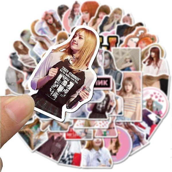 Kpop Black Pink -tarrat kannettavalle tietokoneelle (50 kpl), lahja lapsille, teineille, aikuisille, tytöille ja pojille, vedenpitävät tarrat vesipulloon, laulaja