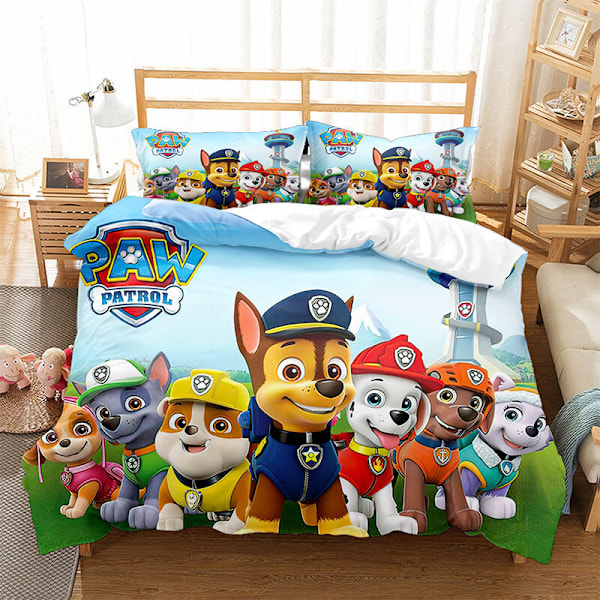 Paw Patrol Täcke Överdrag Mjukt Täcke Överdrag Set Sängkläder Känd Fotbollslag Tryckt Täcke Överdrag 135*200cm