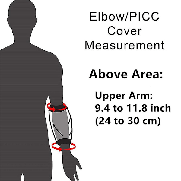 1 st duschskydd | Återanvändbar linjehylsa | Vattentätt gipsskydd för armbåge | Linjeskydd för överarmsår, bandageförbandsskydd