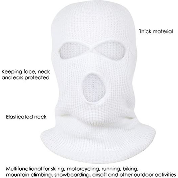 Miesten Balaklava - 3 Reiän Balaklava - Lämpömask - Talvimask - Kaulansuoja