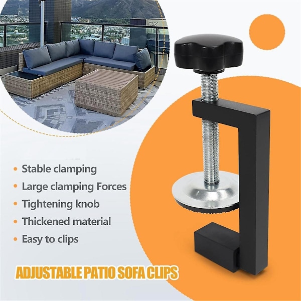6 st. Utomhus Patio Möbelklämmor, Justerbara Sektions Soffa Möbelklämmor, Patio Wicker Fur