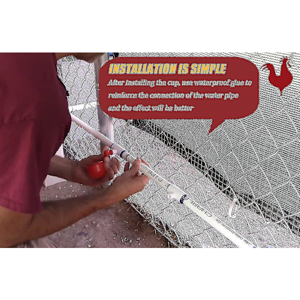 Kycklingvattenkoppar, 4-pack Kycklingvattenare PVC T-kopplingar