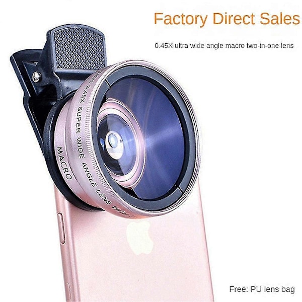 Professionell Universell Fisheye Vidvinkel Makro Clip Mobiltelefon Kameralins Kit Set