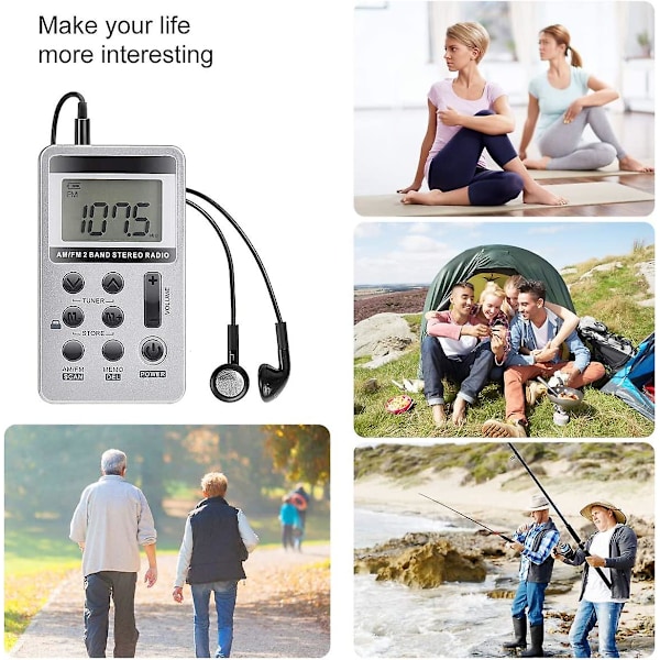 Bærbare AM/FM-radioer, digitalt innstilte lommeradioer med optimal mottak, personlige Walkman-radioer
