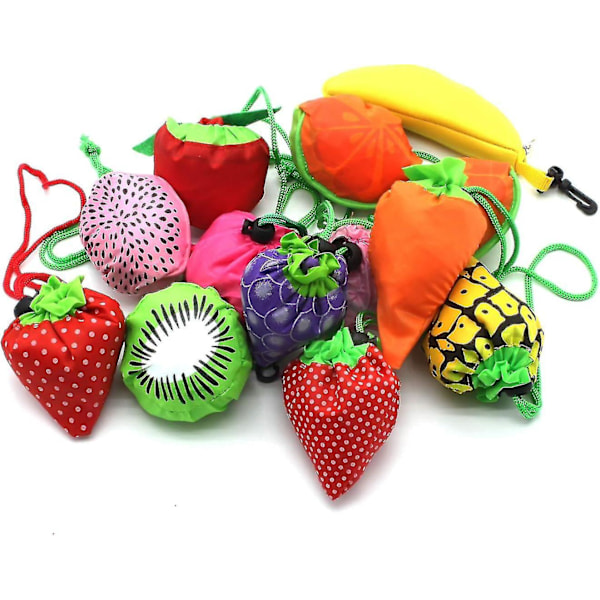 10pcs Fruits Reusable Grocery Shopping Tote Bags Folding Pouch Storage Bags Convenient Grocery Bags For Shopping Travel G