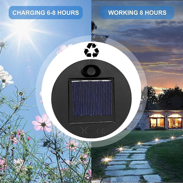 5-pack Ersättningsdelar för solcellslampor (Övre Storlek 7 cm, Nedre Storlek 6 cm), 7 Varmvita LED Vattentäta