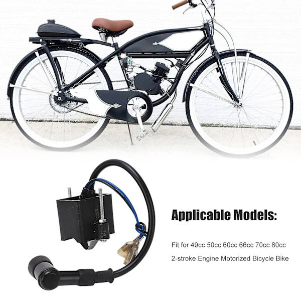 Högpresterande CDI-tändspole och tändstiftsats för 49cc-80cc 2-taktsmotoriserad cykel