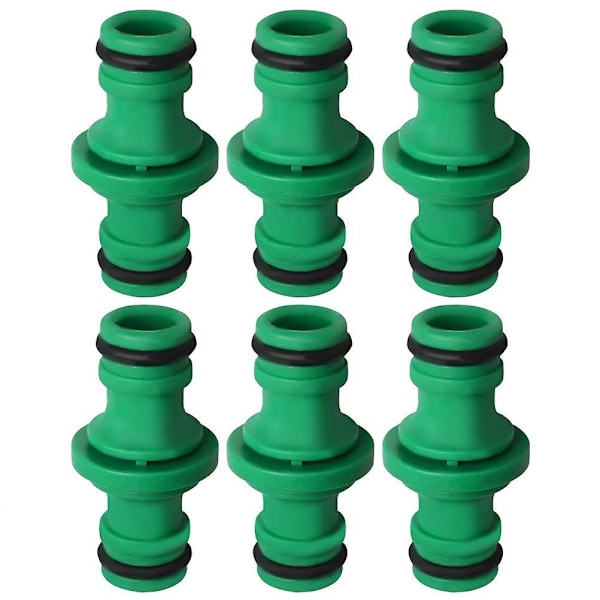 6 stk. Dobbelt Slangekobling, Dobbelt Han Slangekobling Plastik Slangefittings Til At Sammenføje Have Slange Rør (grøn)