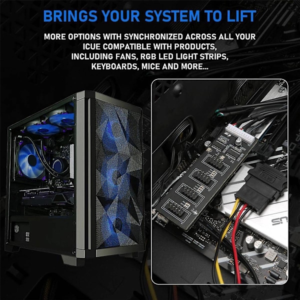 9-stifts USB-huvudsplitter med SATA-strömkabel, intern USB-hub-förlängning USB 2.0-splitteranslutning