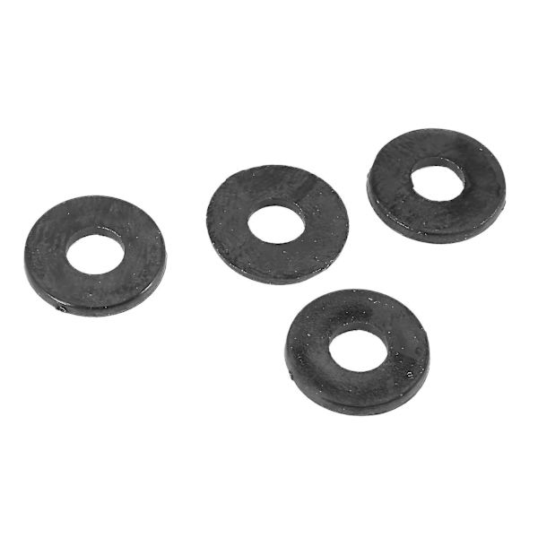 M4 X 10mm X 1mm Svarta Nylonpläterade Brickor Distanser Fästelement 100st
