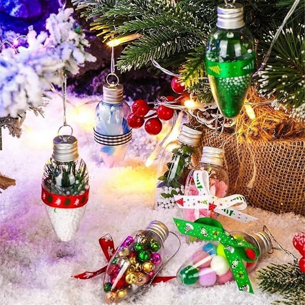 Julgranspynt i Klar Plast, Lökform, Julpynt, Plastjulpynt för Jul