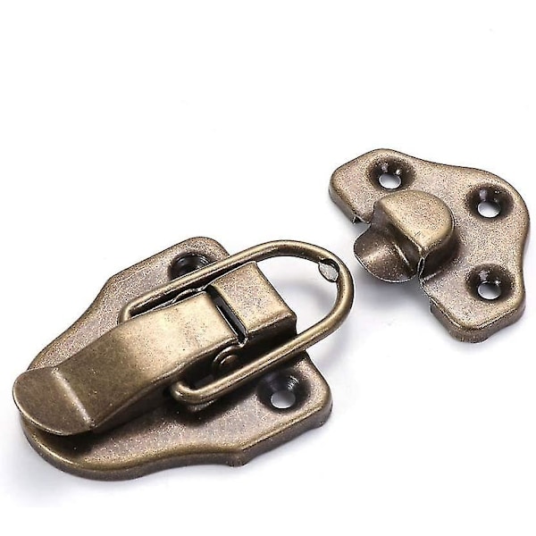 6 Set Brons Spännen Sats Antik Imitation Verktygslåda Spänne 4x7cm Lequeen