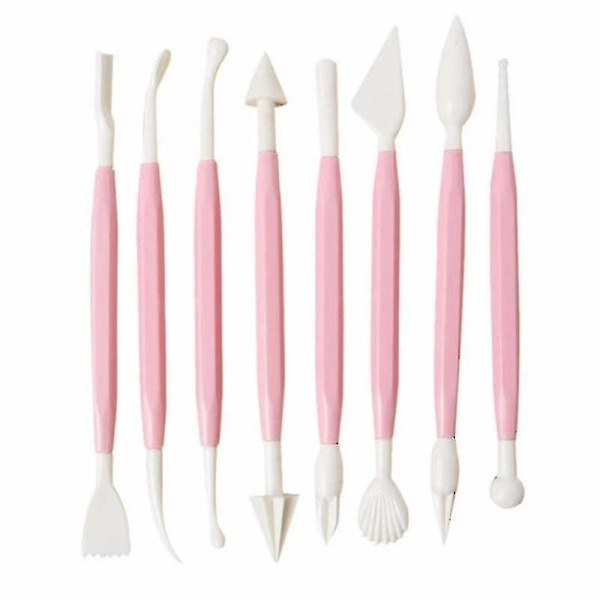 8 stk. Kageudskårne Gruppe Fondant Kage Sukkerblomst Skulptur Gruppe Kage Dekoration Pen Bage DIY Værktøjer Form Kage