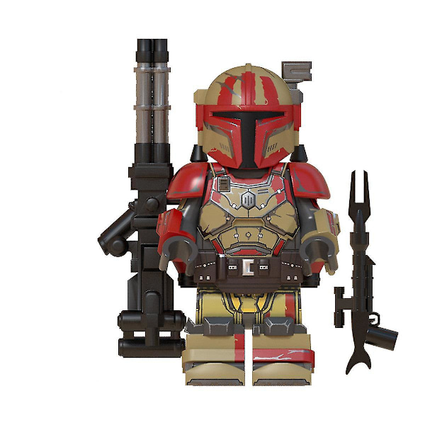 8 stycken mandalorian minifigurer i tung infanteri - leksaksactionfigurer