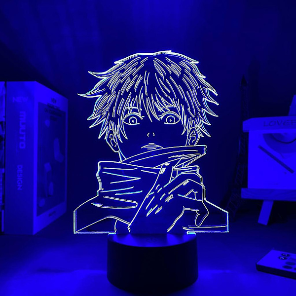 Anime Jujutsu Kaisen -valaisin Satoru Gojo - Loistava lahja manga-faneille, lastenhuoneen sisustukseen, pöytävalaisin 3D-valaisin Satoru Gojo Anmit
