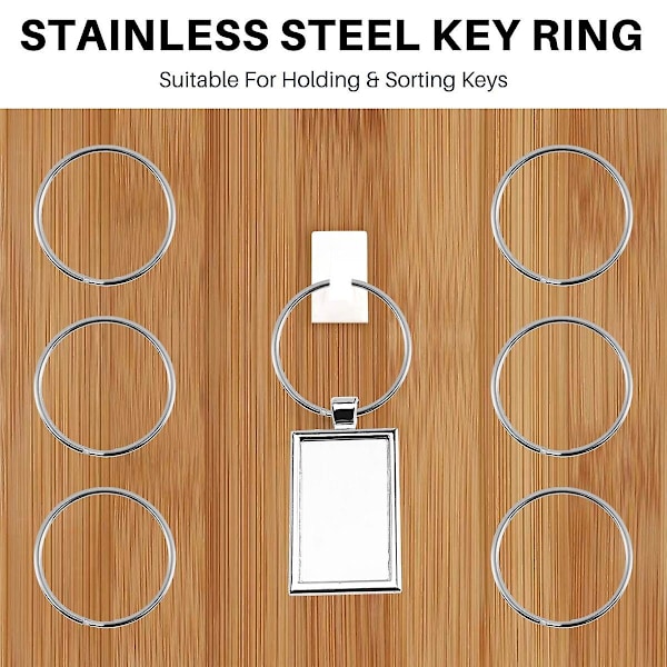 10X Kvalitet 50Mm Nyckelring Split Ring Set Heavy Duty Nickel Nyckel Loop Sprung Båge