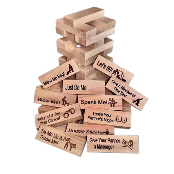 Block Party Voksenspill Tumbling Tower Party Game, 48 stk Hylende morsomme og unike blokker Spill Nytt