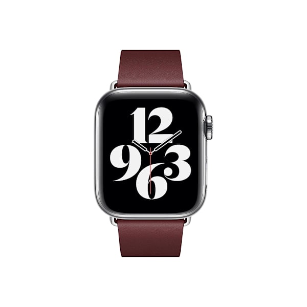 Officiell Apple Watch Modern Buckle Läderarmband 38mm 40mm 41mm - Granatröd - Medium - Öppen Försäljningsförpackning