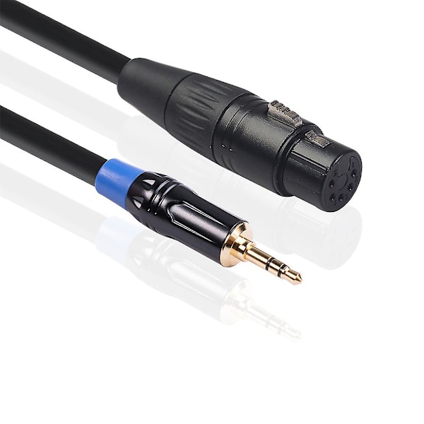 3,5 mm hane till 5-stifts XLR hona hörlursljudadapter kamera mixer ljudadapterkabel ljudkort M