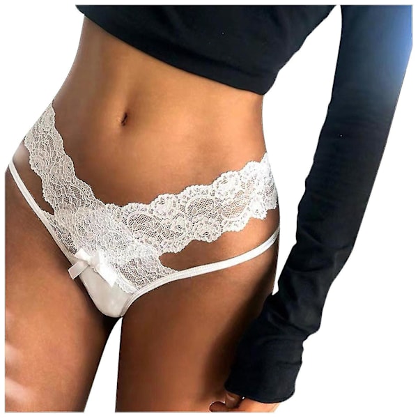 Spets Trosa T-Back Underkläder Mjuk Bekväm Elegant Sexig Nattkläder,M