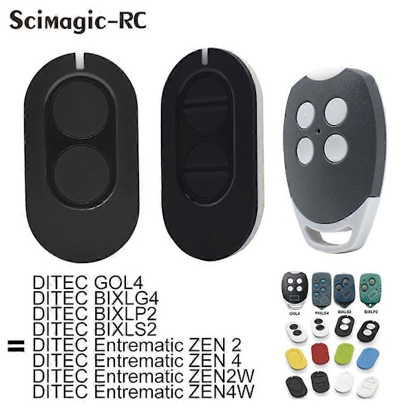 Entrematic ZEN2 ZEN4 ZEN2W ZEN4W DITEC GOL4 BIXLG4 BIXLP2 BIXLS2 433,92 MHz:n vierintäkoodilla toimiva autotallin oven kaukosäädin