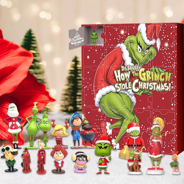 2024 Grinch Advent Calendar Christmas Blind Box 24 Gifts Green Monster Countdown