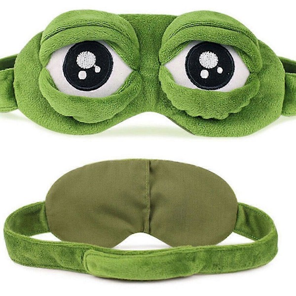 Ledsen Groda 3D Sovmask Vadderad Skugga Överdrag Sovande Vila Rolig Ögonbindel