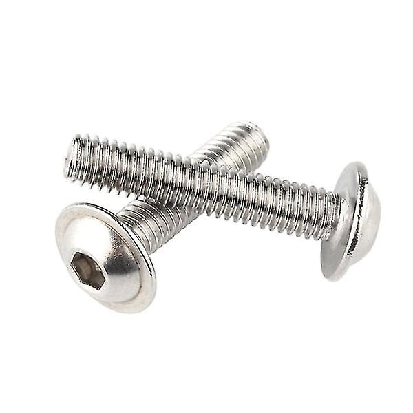 100 kpl, 304 ruostumattomasta teräksestä valmistettuja painonappipäisiä kuusiokoloavaimia, M6*16mm