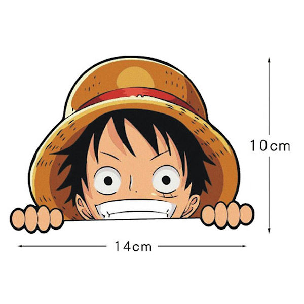 ONE PIECE Monkey D. Luffy Peeker -tarrat - Anime-hahmoja kurkistavat auton tarrat moottoripyörään, polkupyörään, puskuriin, ikkunaan