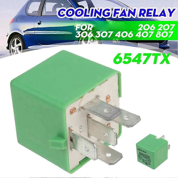 2X 12V 35A 5 Ben Køleradiator Blæser Relæ Grøn 6547TX til 206 207 306 307 406 407 807