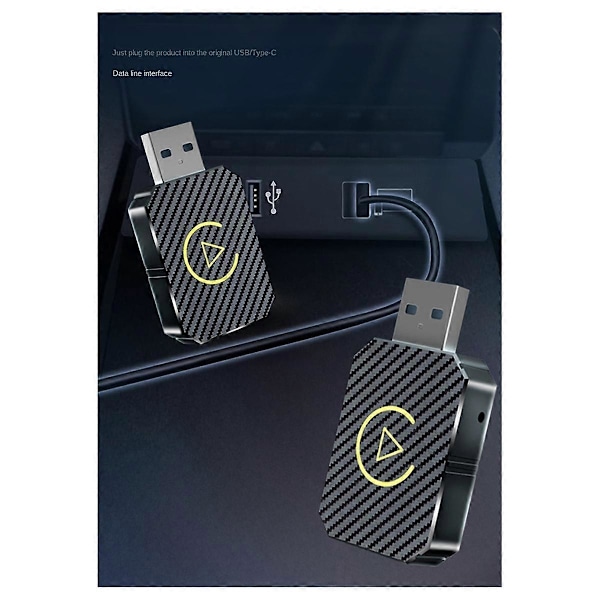 2-i-1 CarPlay-box Android Auto Trådlös CarPlay-omvandlare Bil Android Smart Box Trådlös Adapter Biladapter