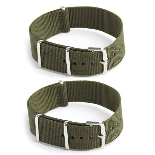 2x Klokkerem  Militær Nylon Canvas Dykker G10 Menn Farge: Grønn Bredde: 18mm