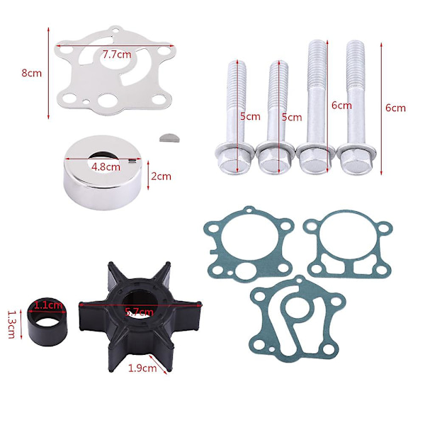 Reparationssats för vattenpump med impeller till Yamaha 40 50 hk utombordsmotor 1984-1994 6h4-w0078-00-00